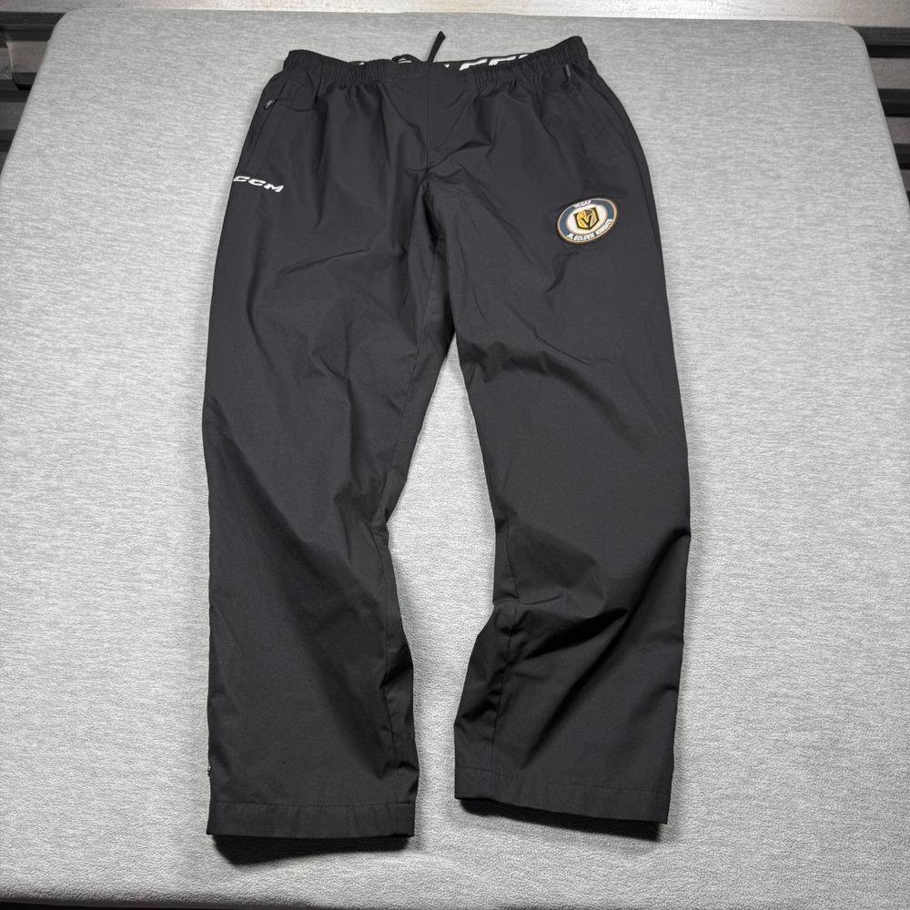 CCM Warm Up Pants Men XL Black Vegas Jr Golden Knights Hockey Athletic Team Gear